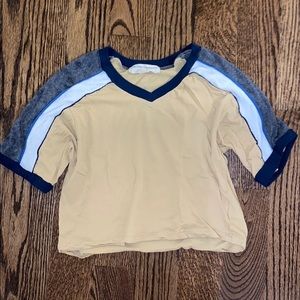 Faded Yellow Cropped Tshirt